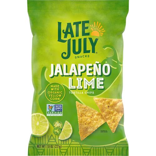 Late July Snacks Jalapeno Lime Tortilla Chips, 7.8 Oz Bag