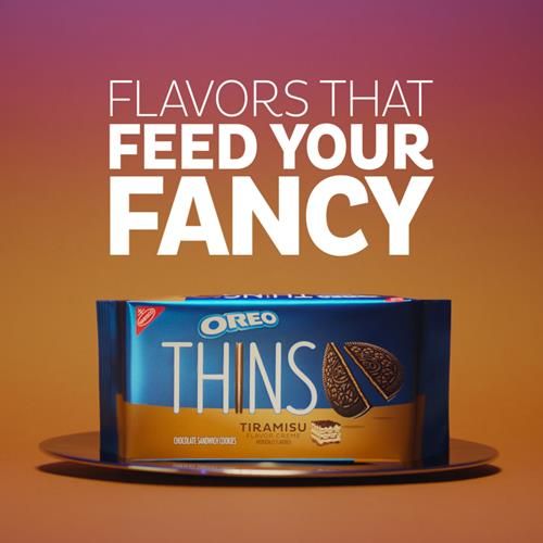 Oreo Thins Tiramisu Creme Chocolate Sandwich Cookies, Family Size, 11.78 Oz