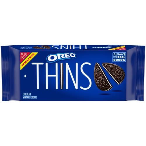 Oreo Thins Chocolate Sandwich Cookies, Family Size, 11.78 Oz