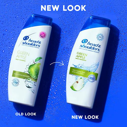 Head And Shoulders Dandruff Shampoo, Anti-Dandruff Treatment, Green Apple For Daily Use, Paraben Free, 12.5 Oz