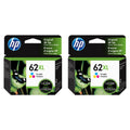 New, Pre-Owned - HP 62XL (C2P07AN) Tri-Color Ink Cartridge - Twin Pack