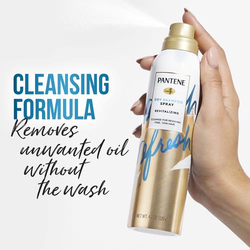 Pantene Pro-V Refresh Dry Shampoo Spray, Volumizing And Cleansing With Vitamin B5, For Fine, Thin And Color Treated Hair, 4.2 Oz