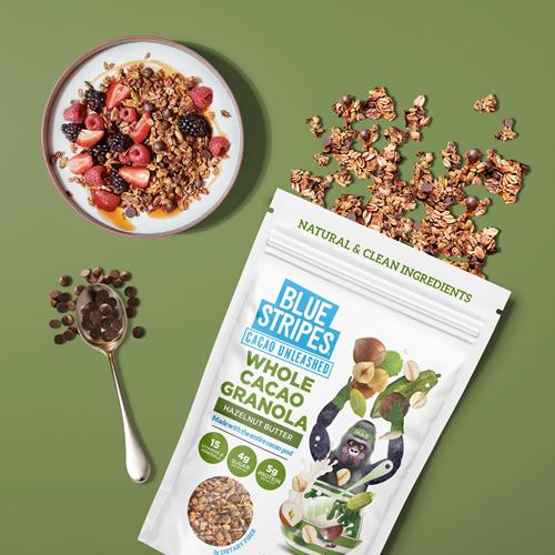 Blue Stripes Hazelnut Butter Cacao Granola, 8 Oz