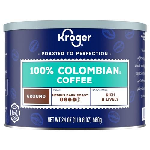 Kroger 100% Colombian Medium Dark Roast Ground Coffee 24 oz