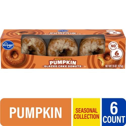 Kroger Pumpkin Glazed Cake Donuts 6 ct / 15 oz