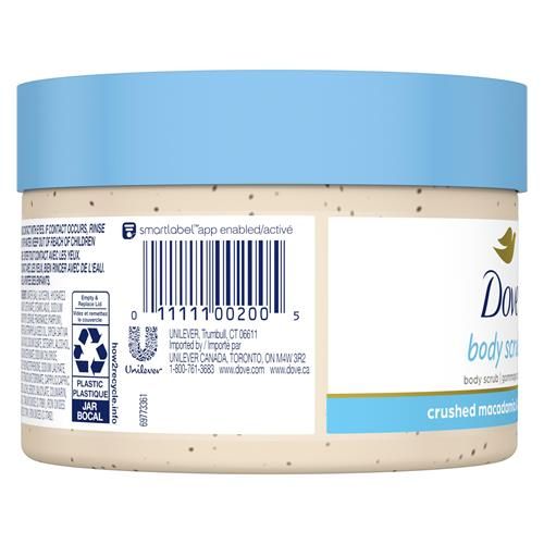 Dove Scrub Macadamia & Rice Milk Reveals Visibly Smoother Skin Body Scrub That Nourishes Skin 10.5 Oz