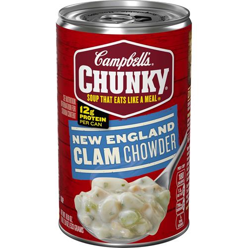 Campbells Chunky Soup, New England Clam Chowder, 18.8 Oz Can