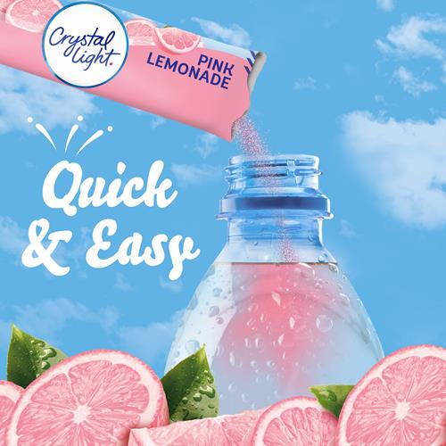 Crystal Light Pink Lemonade Naturally Flavored Powdered Drink Mix, 10 Ct On-The-Go-Packets