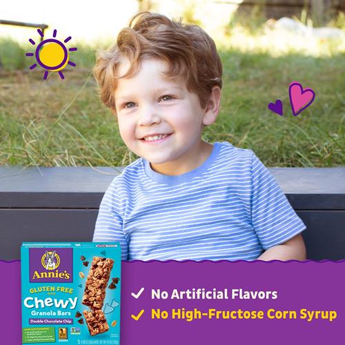 Annies Gluten Free Chewy Granola Bars, Double Chocolate Chip, 5 Bars, 4.9 Oz