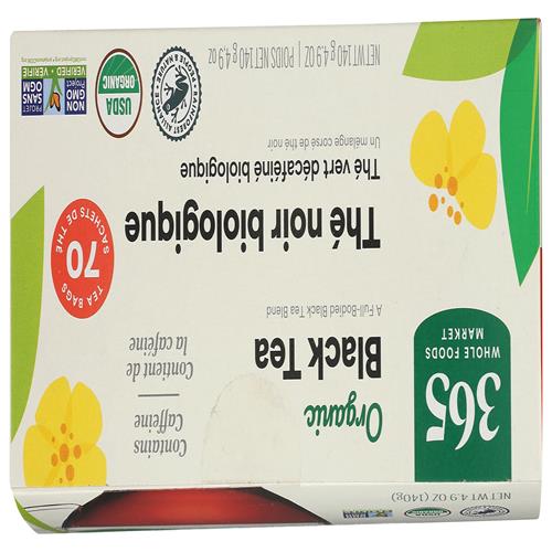 Whole Foods Market Organic Black Tea, Single-Serve Tea Bags, 70 Count
