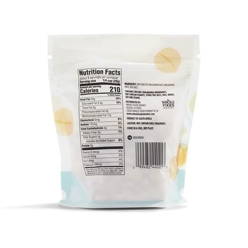 Whole Foods Market, Roasted And Salted Macadamia Nuts, 8 Ounce
