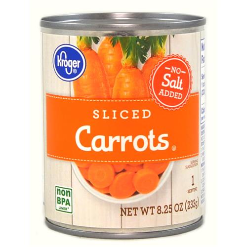 Kroger No Salt Added Sliced Carrots 8.25 oz