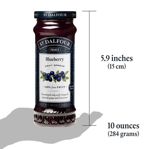 St. Dalfour Blueberry Fruit Spread - 10Oz - 100% From Fruit, No Artificial Ingredients, Non-Gmo, No Cane Sugars, All Natural, Made In France