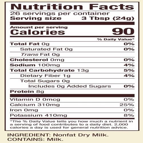 Bobs Red Mill Non-Fat Dry Milk Powder, 22Oz (Pack Of 1) - Makes 26 Cups Per Bag, Made In Usa, Unflavored, Kosher