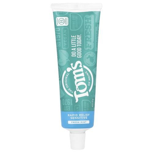 Toms Of Maine, Natural Rapid Relief Sensitive Fluoride Free Toothpaste - Fresh Mint, 4 Ounce