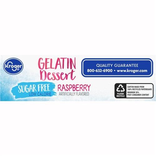 Kroger Sugar Free Raspberry Gelatin Dessert Mix 0.37 oz