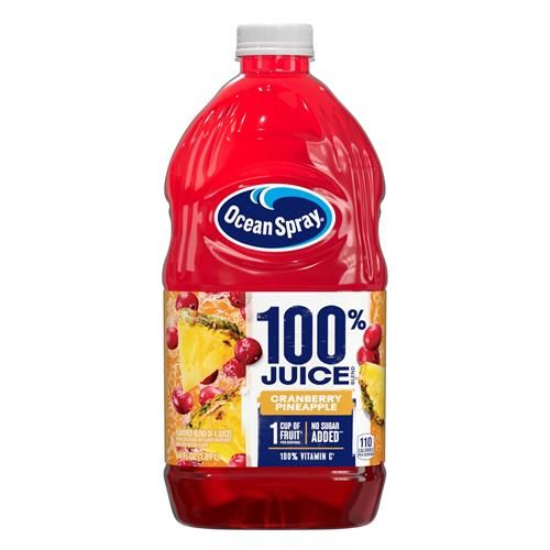 Ocean Spray 100% Juice Cranberry Pineapple Juice Blend, 64 Fl Oz Bottle (Pack Of 1)