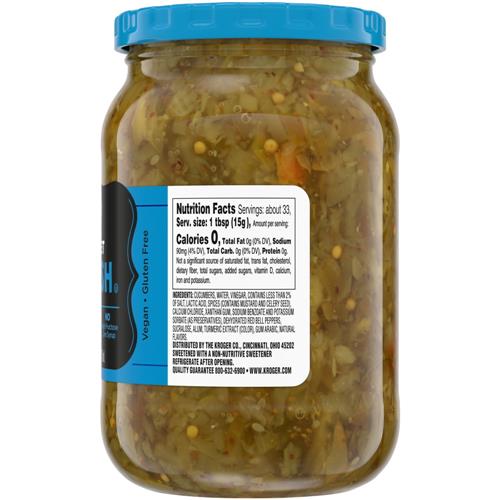 Kroger Sugar Free Sweet Pickle Relish 16 fl oz