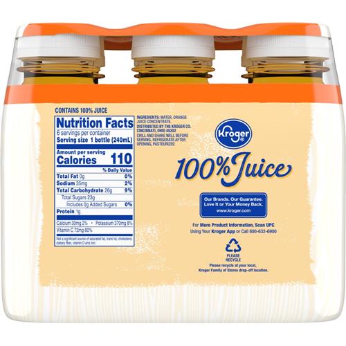 Kroger Orange Juice 6 bottles / 8 oz