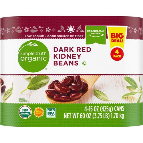 Simple Truth Organic Dark Red Kidney Beans 4 ct / 15 oz