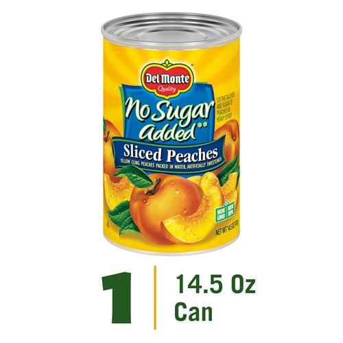 Del Monte Canned Sliced Peaches In Sweet Water, No Sugar Added, 14.5 Ounce