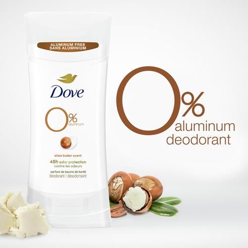 Dove 0% Aluminum Deodorant Stick Non Irritating Deodorant For Underarm Care Shea Butter Kindest Aluminum Free Deodorant 2.6 Oz