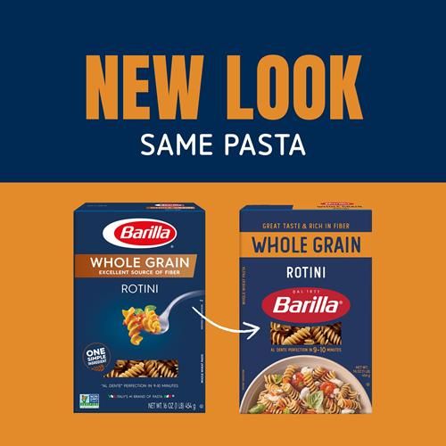 Barilla Whole Grain Rotini Pasta, 16 Oz. Box - Non-Gmo Pasta Made With 100% Whole Grain Durum Wheat - Great Source Of Fiber