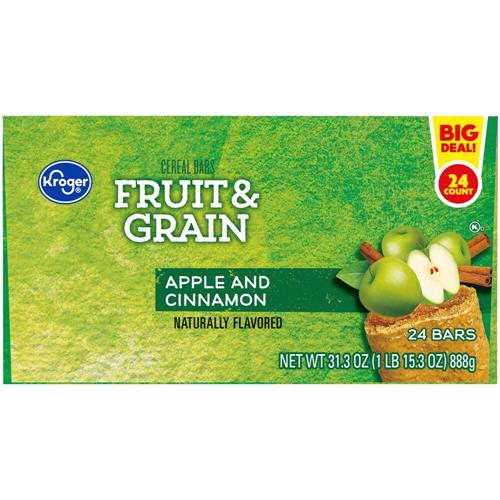 Kroger Fruit & Grain Apple & Cinnamon Breakfast Bars 24 ct