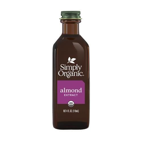 Simply Organic Almond Extract, 4 Ounce Glass Jar, Warm Sugar-Free Vegan Flavor For Desserts, Coffee And Smoothies