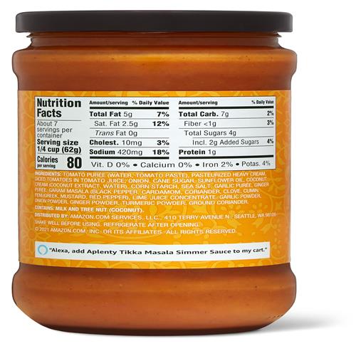 Aplenty Tikka Masala Simmer Sauce, 16 Oz