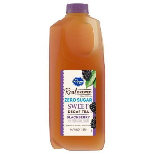 Kroger Real Brewed Zero Sugar Blackberry Sweet Decaf Tea 64 fl oz