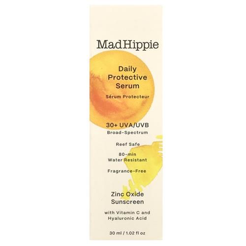 Mad Hippie Daily Protective Spf 30+ Serum, Vitamin C & Hyaluronic Acid, Zinc Oxide Sunscreen, Reef-Safe, 1.02 Oz