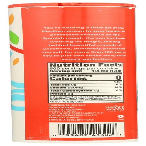 Whole Foods Market, Sea Salt Coarse, 24.7 Oz