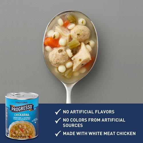 Progresso Chickarina Soup, Traditional Canned Soup, 19 Oz