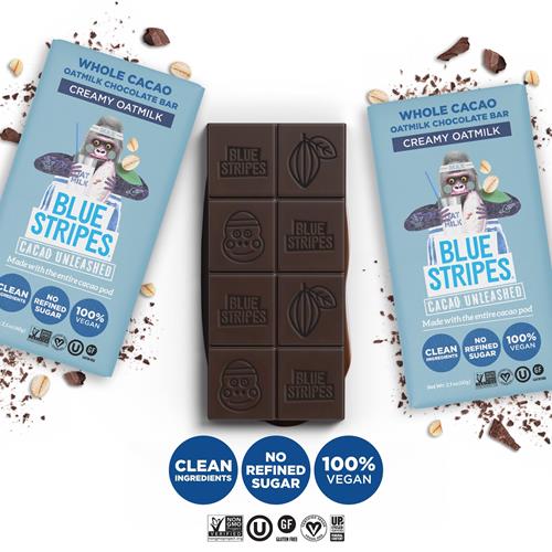 Blue Stripes Oat Milk Chocolate Bar, 2.1 Oz
