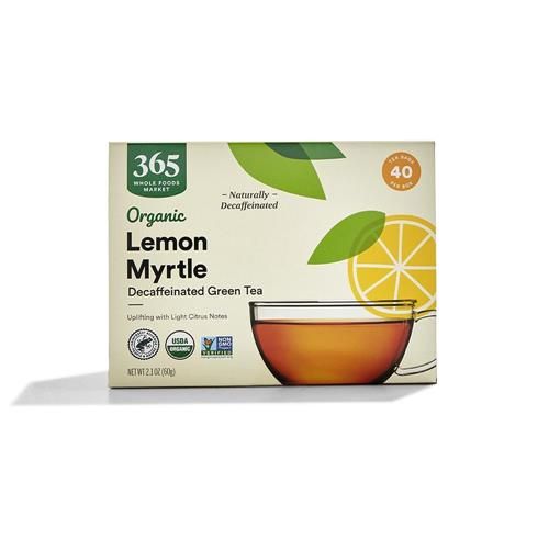 Whole Foods Market, Organic Decaffeinated Green Tea With Lemon Myrtle (40 Tea Bags), 2.1 Ounce (Pack Of 12)
