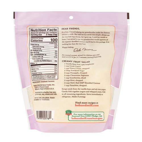 Bobs Red Mill Shredded Coconut, 12Oz (Pack Of 1) - Non Gmo, Fair Trade Certified, Vegan, Paleo Friendly, Keto Friendly Friendly, Kosher