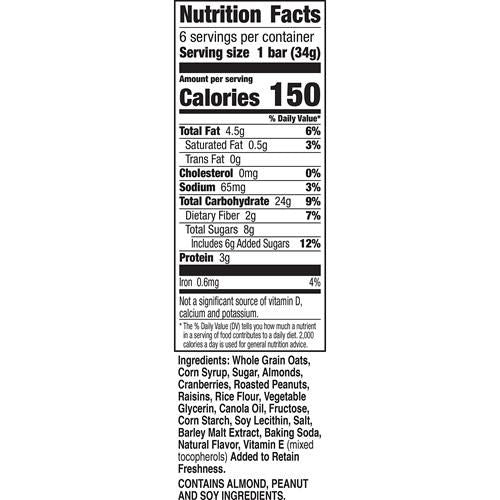 Nature Valley Chewy Fruit And Nut Granola Bars, Trail Mix, 6 Bars, 7.4 Oz