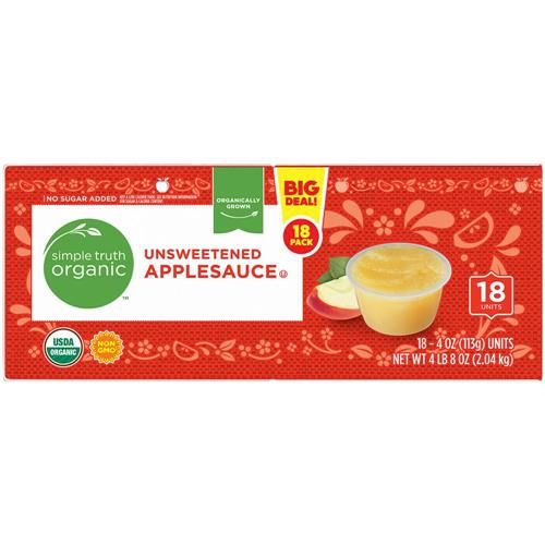 Simple Truth Organic Applesauce Cup Multi 18 ct / 4 oz