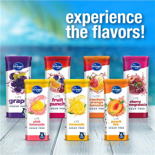Kroger Lite Zero Sugar Pink Lemonade Drink Mix Packets 6 packets