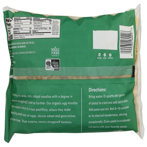 Whole Foods Market, Organic Extra Wide Egg Noodles, 16 Oz