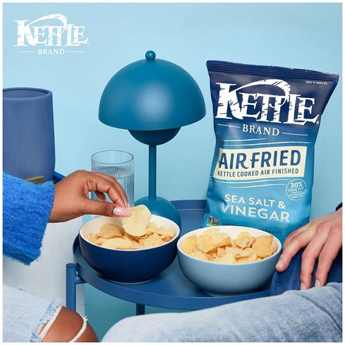 Kettle Brand Potato Chips, Air Fried Sea Salt & Vinegar Kettle Chips, 6.5 Oz Bag