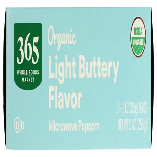 Whole Foods Market Organic Light Butter Microwave Popcorn, 9 Oz