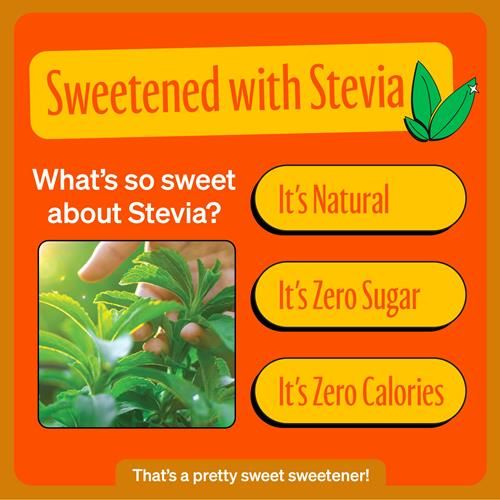 Zevia Zero Sugar Soda, Orange, 12 Ounce Sleek Can