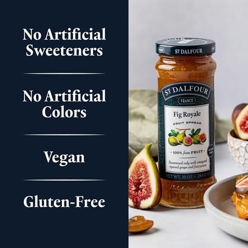 St. Dalfour Fig Royale Fruit Spread - 10Oz - 100% From Fruit, No Artificial Ingredients, Non-Gmo, No Cane Sugars, All Natural, Made In France