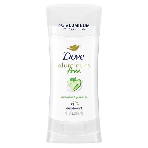 Dove 0% Aluminum Deodorant Stick Non Irritating For Underarm Care Cucumber And Green Tea, 2.6 Oz