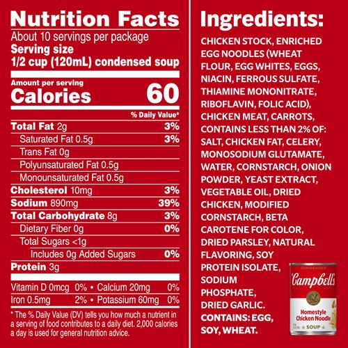 Campbells Condensed Homestyle Chicken Noodle Soup, 10.5 Ounce Can (Pack Of 4)