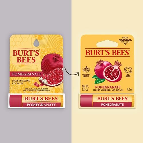 Burts Bees 100% Natural Moisturizing Lip Balm, Pomegranate With Beeswax And Fruit Extracts, 1 Tube