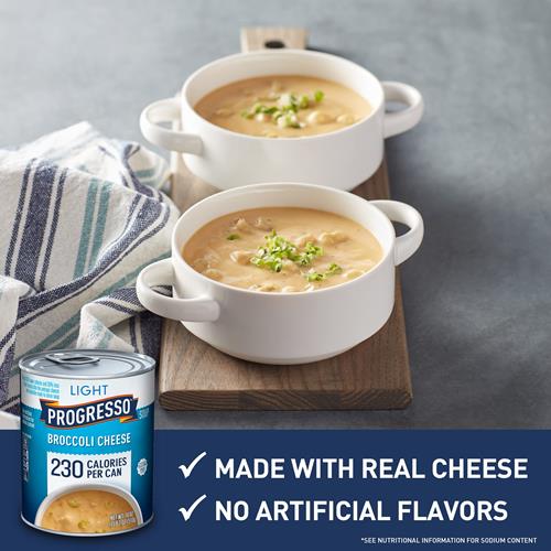 Progresso Light, Broccoli Cheese Canned Soup, Gluten Free, 18 Oz.