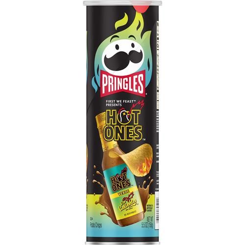 Pringles Hot Ones Los Calientes Potato Crisps Chips, Verde, Spicy Snacks, Hot Sauce Inspired, 5.5Oz Can (1 Can)?